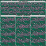 Custom Name and Number Authentic Baseball Jersey in Kelly Green and Pink 3D Slant Lines Design Personalized Kelly Green-Pink