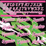 Custom Name and Number Varsity Letterman Jacket - Personalized Kelly Green Pink-Black 3D Pattern Bomber Personalized Kelly