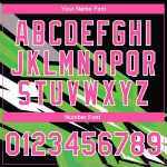 Custom Name and Number Varsity Letterman Jacket - Personalized Kelly Green Pink-Black 3D Pattern Bomber Personalized Kelly