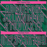 Custom Name and Number Soccer Jersey - Personalized Kelly Green Pink Lightning Sublimation Uniform Personalized Kelly Green