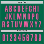 Custom Name and Number Performance Golf Polo Shirt in Kelly Green and Pink Personalized Kelly Green Pink Performance Golf