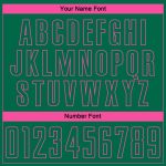 Custom Name and Number Soccer Jersey Fashion Sublimation in Kelly Green and Pink Pinstripe Fade - Personalized Team Uniform