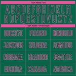Custom Name and Number Soccer Jersey Fashion Sublimation in Kelly Green and Pink Pinstripe Fade - Personalized Team Uniform