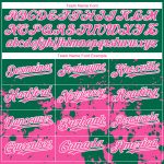Custom Name and Number Baseball Jersey - Personalized 3D Abstract Splash Art in Kelly Green, Pink, and White Grunge Design