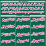 Personalized Gradient Twinkle Star Baseball Jersey with Custom Name & Number, Kelly Green Pink-White 3D Pattern Design Personalized