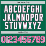 Personalized Gradient Twinkle Star Baseball Jersey with Custom Name & Number, Kelly Green Pink-White 3D Pattern Design Personalized