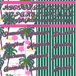 Custom Name Number 3D Tropical Hawaii Palm Tree Flamingo T-Shirt in Kelly Green Pink White - Performance Team Wear Personalized