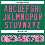 Personalized Authentic Baseball Jersey in Kelly Green with Pink-White Accents Personalized Kelly Green Pink-White Authentic