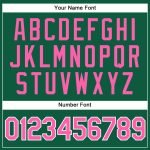 Custom Name and Number Authentic Baseball Jersey - Personalized Kelly Green with Pink and White Accents Personalized Kelly