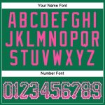 Custom Name and Number Authentic Baseball Jersey in Kelly Green with Pink-White Accents - Drift Fashion Team Apparel Personalized