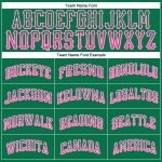 Custom Name and Number Authentic Baseball Jersey in Kelly Green with Pink-White Accents - Drift Fashion Team Apparel Personalized