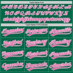 Custom Name and Number Authentic Throwback Baseball Jersey - Personalized Kelly Green Pink-White Team Jersey Personalized