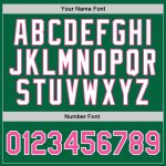 Personalized Authentic Basketball Jersey in Kelly Green with Pink and White Design Personalized Kelly Green Pink-White Authentic