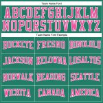 Custom Name and Number Authentic Basketball Jersey - Personalized Kelly Green with Pink & White Design Personalized Kelly