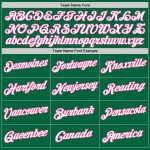 Personalized Authentic Basketball Jersey in Kelly Green with Pink and White Design Personalized Kelly Green Pink-White Authentic