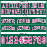 Custom Name Number Authentic Throwback Basketball Shorts Kelly Green Pink-White Team Design Personalized Kelly Green Pink-White