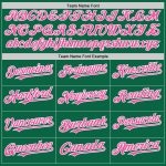 Personalized Custom Name and Number Authentic Baseball Jersey in Kelly Green with Pink-White Line Personalized Kelly Green