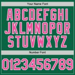Personalized Custom Name and Number Authentic Baseball Jersey in Kelly Green with Pink-White Line Personalized Kelly Green