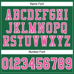 Custom Name Number Personalized Football Jersey in Kelly Green Pink-White Mesh Style Personalized Kelly Green Pink-White