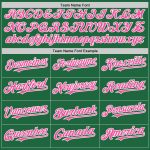 Custom Personalized Baseball Jersey - Kelly Green Pink-White Mesh Authentic Throwback, Team Name & Number Personalized Kelly