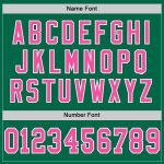 Custom Name and Number Personalized Throwback Football Jersey in Kelly Green with Pink-White Mesh Personalized Kelly Green