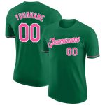 Custom Name and Number Performance T-Shirt in Kelly Green with Pink-White Design - Perfect Team Apparel Personalized Kelly