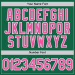 Custom Name and Number Performance T-Shirt in Kelly Green with Pink-White Design - Perfect Team Apparel Personalized Kelly