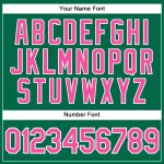 Custom Name and Number Personalized Golf Polo Shirt - Kelly Green Pink-White Performance Vapor Personalized Kelly Green Pink-White