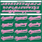 Custom Name and Number Personalized Golf Polo Shirt - Kelly Green Pink-White Performance Vapor Personalized Kelly Green Pink-White