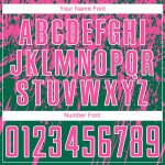Custom Name and Number Soccer Jersey - Personalized Kelly Green Pink-White Sublimation Uniform Personalized Kelly Green Pink-White