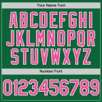 Personalized Kelly Green Unisex Softball Jersey - Pink and White Two-Button Design Personalized Kelly Green Pink-White Two-Button