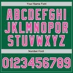 Custom Name and Number Unisex Softball Jersey - Personalized Kelly Green Pink-White Two-Button Design Personalized Kelly