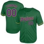 Custom Name Number Authentic Throwback Baseball Jersey - Personalized Kelly Green Purple Old Gold Mesh Team Jersey Personalized