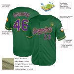 Custom Name Number Authentic Throwback Baseball Jersey - Personalized Kelly Green Purple Old Gold Mesh Team Jersey Personalized