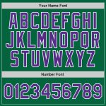 Personalized Kelly Green Basketball Jersey - Purple-White Authentic Throwback Style Personalized Kelly Green Purple-White