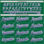 Custom Varsity Letterman Jacket with Name & Number - Personalized Kelly Green Purple-White Bomber Full-Snap Design Personalized