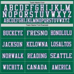 Custom Name & Number Throwback Football Jersey - Personalized Kelly Green Purple-White Mesh Personalized Kelly Green Purple-White