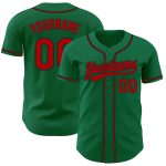 Personalized Authentic Baseball Jersey in Kelly Green, Red and Black Colors Personalized Kelly Green Red-Black Authentic
