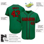 Custom Authentic Baseball Jersey - Personalized Kelly Green Red-Black with Team Name & Number Personalized Kelly Green Red-Black