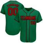 Custom Authentic Baseball Jersey - Personalized Kelly Green Red-Black with Team Name & Number Personalized Kelly Green Red-Black