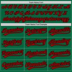 Personalized Authentic Baseball Jersey in Kelly Green, Red and Black Colors Personalized Kelly Green Red-Black Authentic