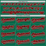 Custom Name Number Authentic Throwback Baseball Jersey in Kelly Green Red-Black - Personalized Team Apparel Personalized