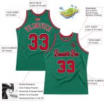Custom Name & Number Authentic Throwback Basketball Jersey - Personalized Kelly Green Red-Black Team Jersey Personalized