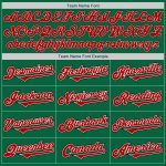 Custom Two-Tone Baseball Jersey with Personalized Name and Number - Kelly Green, Red, Black Authentic Design Personalized