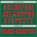 Custom Two-Tone Baseball Jersey with Personalized Name and Number - Kelly Green, Red, Black Authentic Design Personalized
