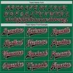 Custom Name and Number Personalized Kelly Green Red-Black Varsity Letterman Bomber Jacket Personalized Kelly Green Red-Black
