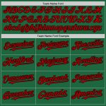 Custom Name and Number Kelly Green Red-Black Authentic Throwback Baseball Jersey - Personalized Team Jersey Personalized