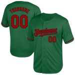Custom Name and Number Kelly Green Red-Black Authentic Throwback Baseball Jersey - Personalized Team Jersey Personalized