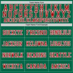Custom Name Number Authentic Football Jersey in Kelly Green Red-Black Mesh - Personalized Team Apparel Personalized Kelly