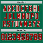 Custom Name Number Authentic Football Jersey in Kelly Green Red-Black Mesh - Personalized Team Apparel Personalized Kelly